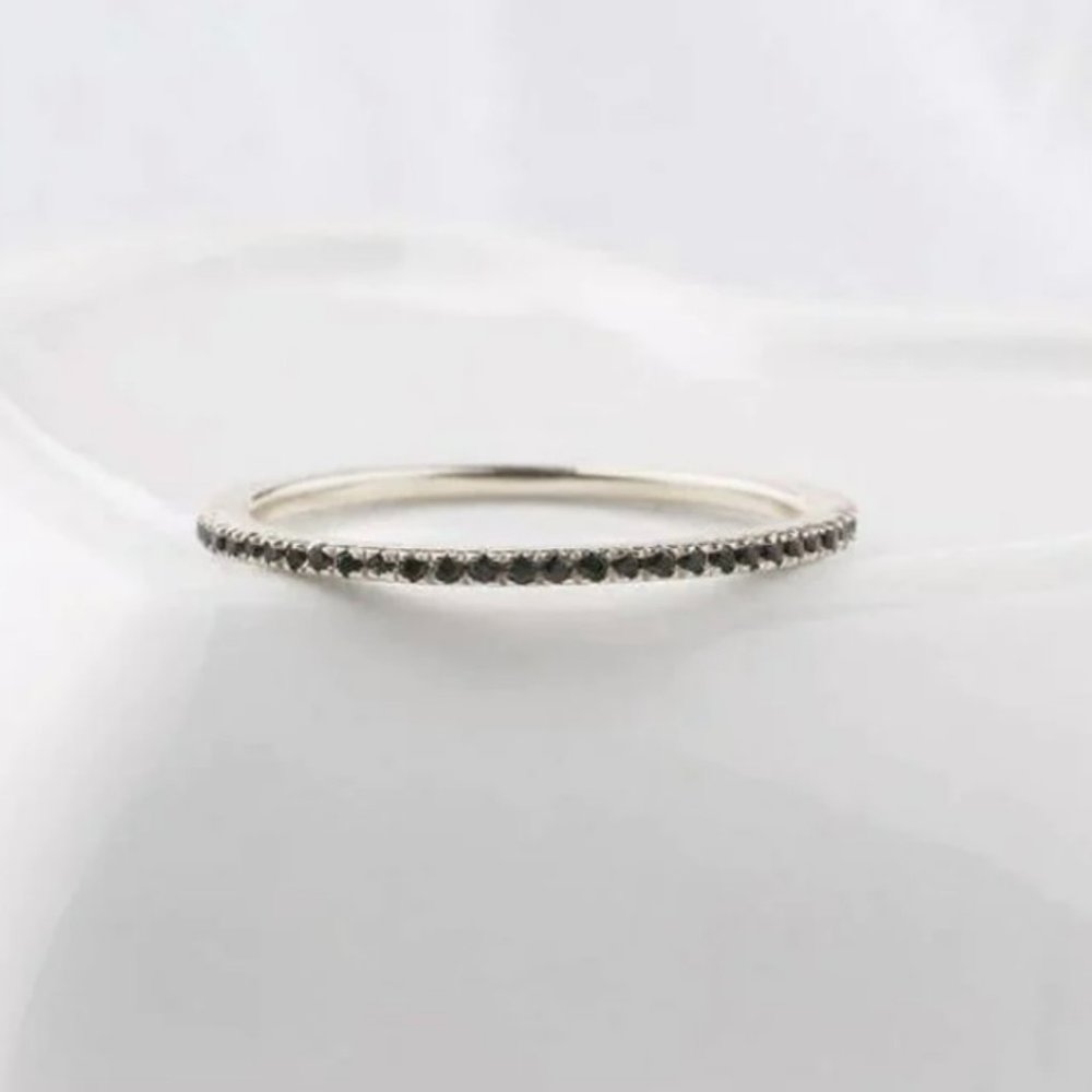 mint&lily Black Diamond Eternity Ring